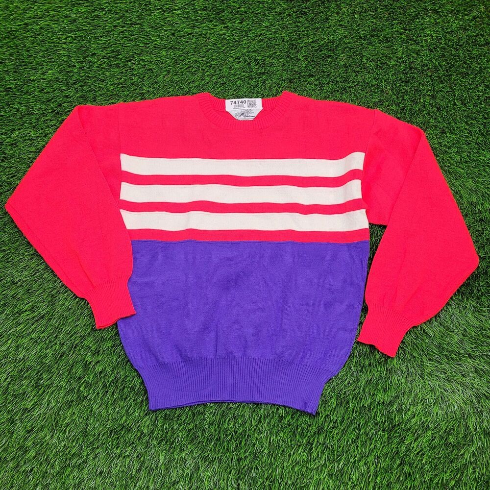 Vintage 80s MOD Sweater Small 19x23 Red